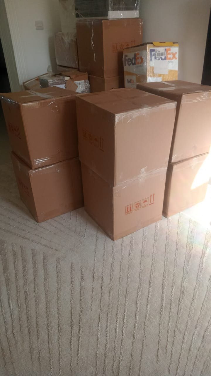 Professional house movers handling household items in Abu Dhabi